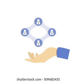 Business, technology, the Internet, network, and the concept of recruitment,finger pressing.