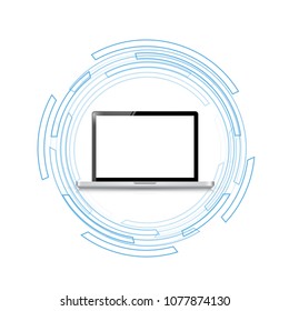 business technology laptop concept. vector illustration design over white background.