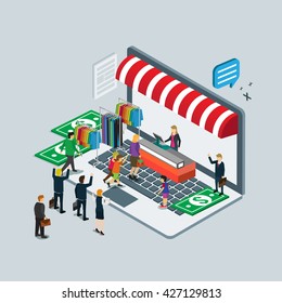 business technology laptop for on line shop e-commerce