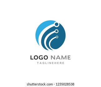 Business technology logo template vector 