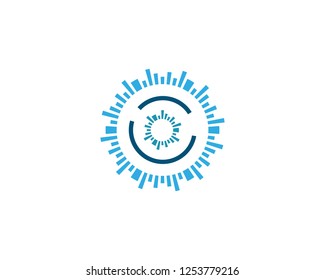 Business technology logo template vector