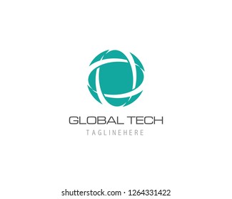 Business technology logo template vector