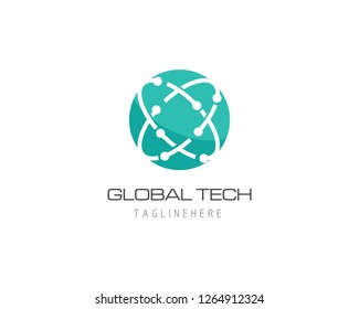 Business technology logo template vector