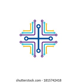 Business technology logo template vector