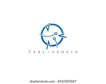 Business technology logo template vector