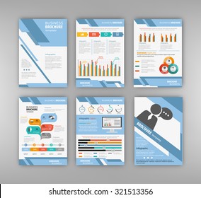 Business and technology presentation template set. Cover layout and infographics.
Abstract vector backgrounds and brochures for web and mobile applications.  