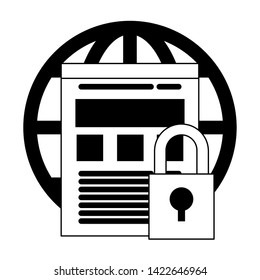 Business technology and security system symbols vector illustration graphic design