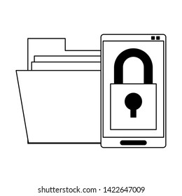 Business technology and security system symbols vector illustration graphic design