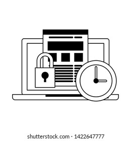 Business technology and security system symbols vector illustration graphic design