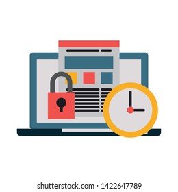 Business technology and security system symbols vector illustration graphic design