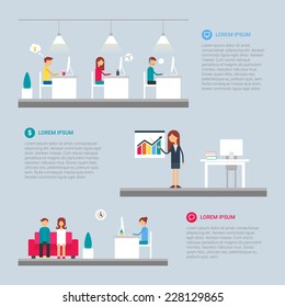 Business and technology template for infographics. Vector illustration, flat style