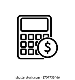 Business, technology, thin line calculator icon