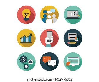 Business Technology Vector Icon Illustrations