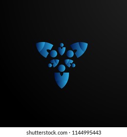 business technology vector logo, symbol, sign, or mark for social company