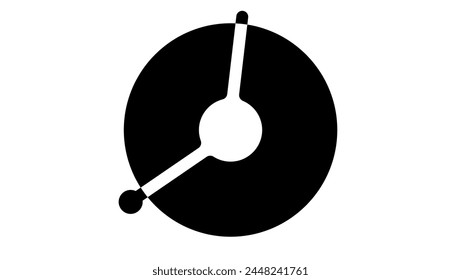Business telephone service, telephone operator logo, black isolated silhouette
