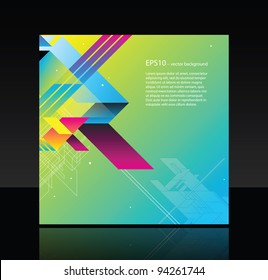 Business template with abstract object on green background