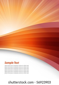 Business template with abstract waves lines and sample text