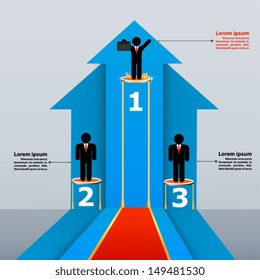 Business template with achieving of success.  Presentations, brochure, template