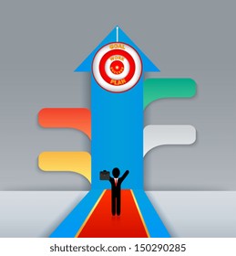 Business Template arrow up. The road to success. Presentations, brochure, template