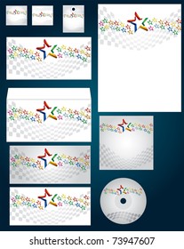 Business template background, vector illustration with abstract color star