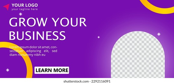 Business template banner. Horizontal banner design for ads.