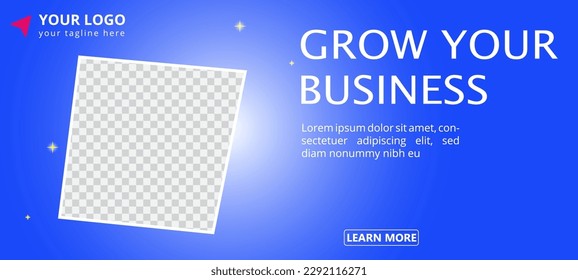 Business template banner. Horizontal banner design for ads.