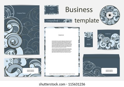 Business template blue curls