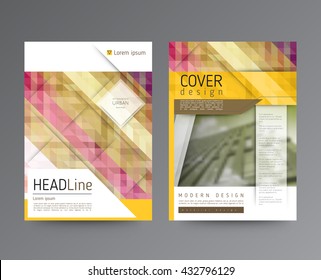 Business template for brochure, annual report, flyer or booklet. Abstract multicolored leaflet cover presentation in A4 size, abstract background of geometric vector layout, modern style