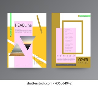 Business template for brochure, annual report, flyer or booklet. Abstract multicolored leaflet cover presentation in A4 size, abstract background of geometric vector layout, modern style