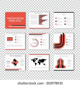 Business Template brochure flyer design set Presentation. Red color version. Very easy to use for your next project.