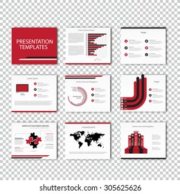 Business Template brochure flyer design set Presentation. Red color version. Very easy to use for your next project.