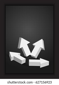 Business Template, Brochure or Flyer design with 3D Arrows.