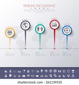 Business template. Can be used for workflow layout, banner, diagram, web design, infographic template.Vector/illustration.