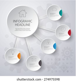  Plantilla de negocio. Se puede utilizar para diseño de flujo de trabajo, banner, diagrama, diseño web, plantilla de infografía.Vector/ilustración.