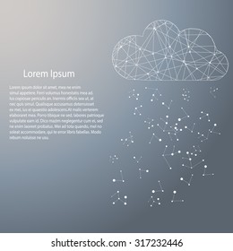 Business template - cloudy futuristic   structure   - vector illustration 