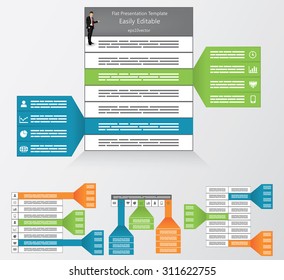 Business template collection with different highlighted fields