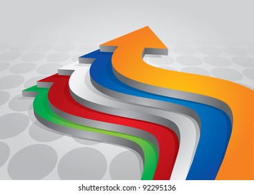 Business template with color arrows and dot