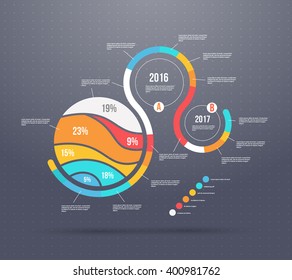 business template, conceptual chains with infographic elements