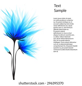 Business  template or cover with blue flower - vector illustration 