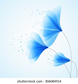 Business  template or cover with blue semitransparent flowers - vector illustration  svg