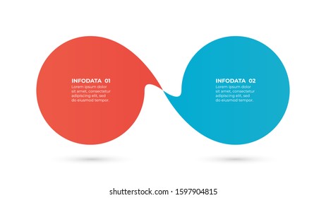 Business template. Creative Infographic layout with 2 options, steps or processes. Vector illustration.