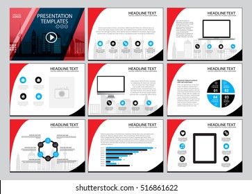 Business Template design set Presentation and brochure Annual report, flyer page with infographic element