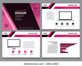 Business Template design set Presentation and brochure Annual report, flyer page with infographic element