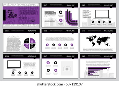 Business Template design set Presentation and brochure Annual report, flyer page with infographic element