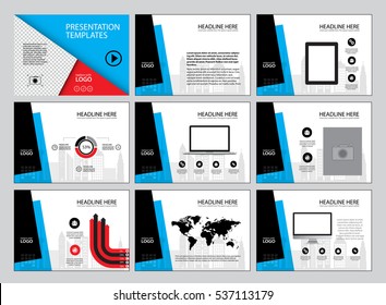 Business Template design set Presentation and brochure Annual report, flyer page with infographic element