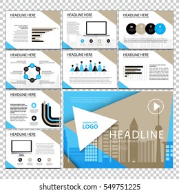 Business Template design set Presentation and brochure Annual report, flyer page with infographic element