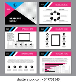 Business Template design set Presentation and brochure Annual report, flyer page with infographic element
