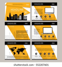 Business Template design set Presentation and brochure Annual report, flyer page with infographic element