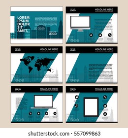 Business Template design set Presentation and brochure Annual report, flyer page with infographic element