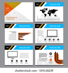 Business Template design set Presentation and brochure Annual report, flyer page with infographic element
